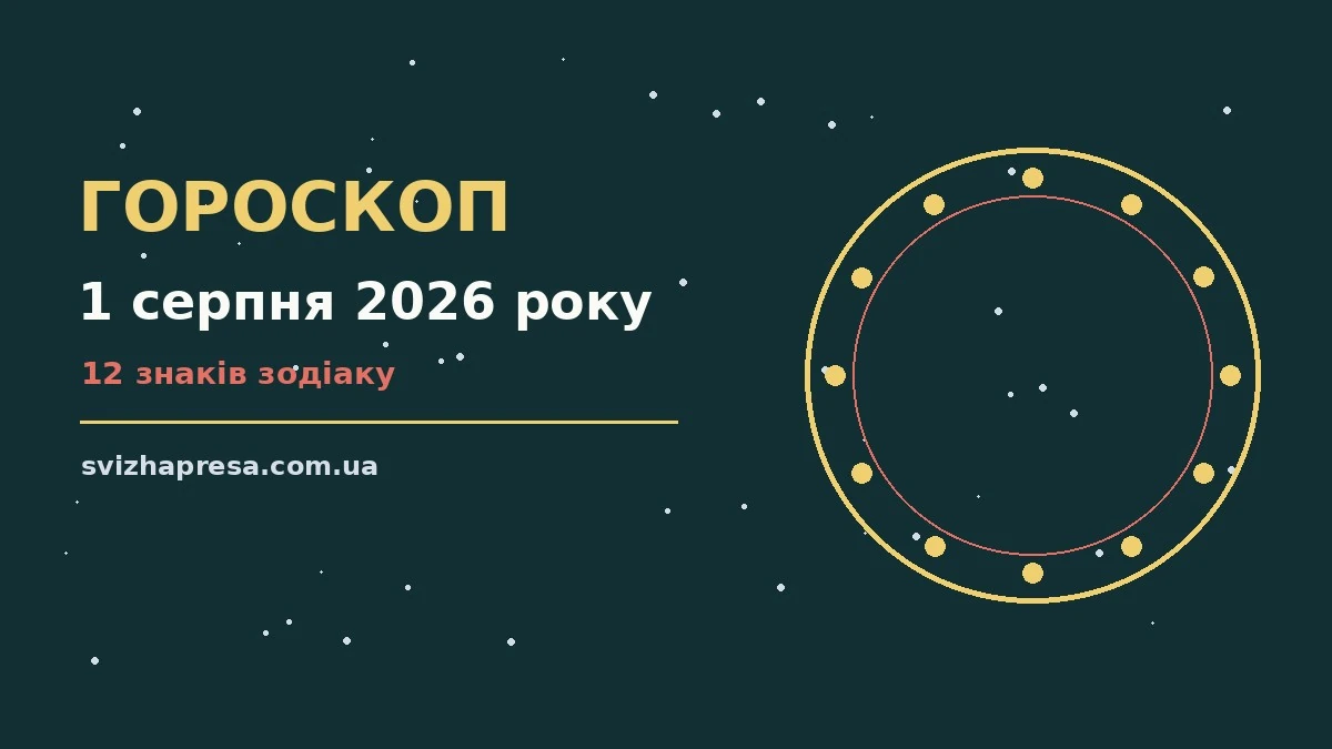 Гороскоп на 1 серпня 2026 року: детальний прогноз дня для нових справ і розмов